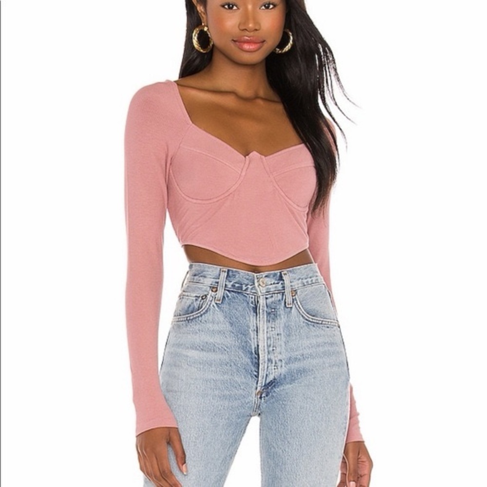 Superdown Fiona Underwire Top Revolve Long Sleeve Crop Top Spring